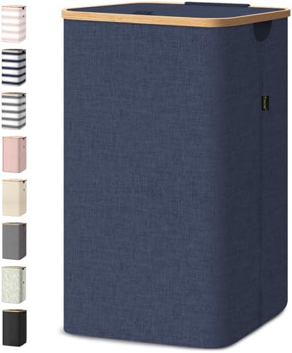 BALEINE 100L Laundry Hamper with Lid, Large Laundry Basket Bin — Blue
