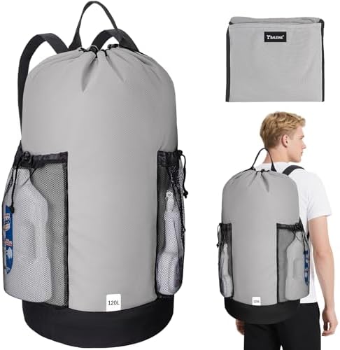 BALEINE 120L Laundry Bag Backpack — Gray