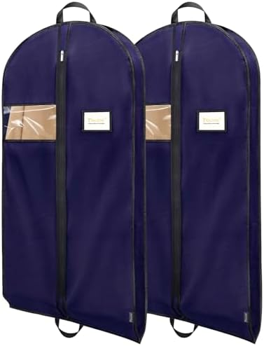 BALEINE 2PK Garment Bags for Hanging Clothes, 43" Suit Bag for Travel — Blue