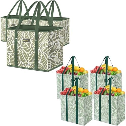 BALEINE 3Pk Reusable Grocery Bags + 4Pk Reusable Grocery Bags — Green