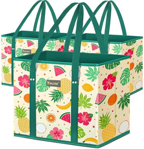 BALEINE 3Pk Reusable Grocery Bags — Hawaiian Brunch