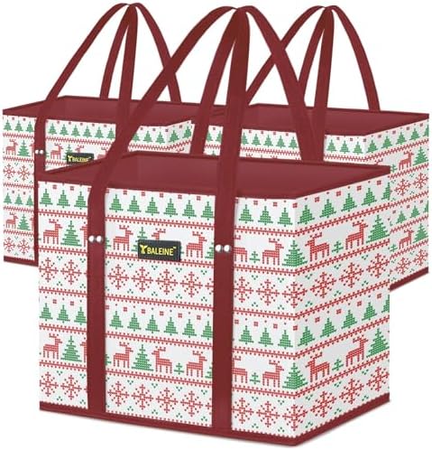 BALEINE 3Pk Reusable Grocery Bags — Reindeers