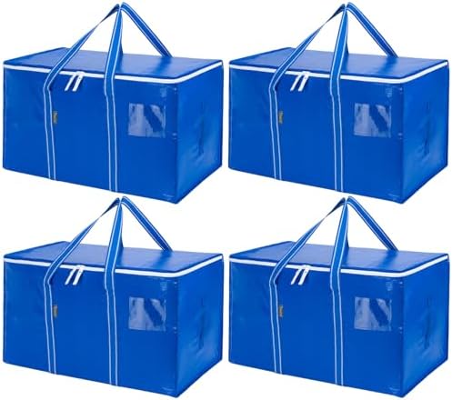 BALEINE 4-Pack Oversized Moving Bags with Reinforced Handles — Royal Blue