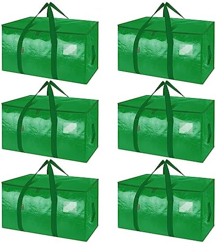 BALEINE 6-Pack Oversized Moving Bags with Reinforced Handles — Light Green