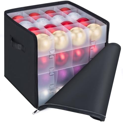 BALEINE Christmas Ornament Storage Box with Dividers — Black