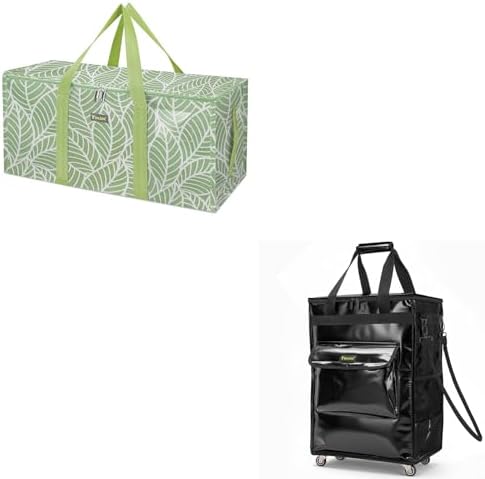 BALEINE Extra Large Storage Tote with Zipper & Carrying Handles & Reusable