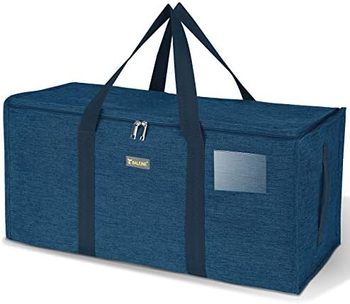 BALEINE Extra Large Storage Tote with Zippers & Carrying Handles — Blue