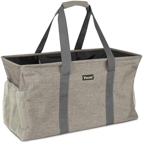BALEINE Extra Large Utility Tote Bag with Reinforced Wire Frame — Beige