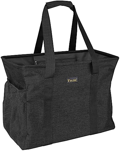 BALEINE Extra Large Utility Tote Bag with Reinforced Wire Frame — Black