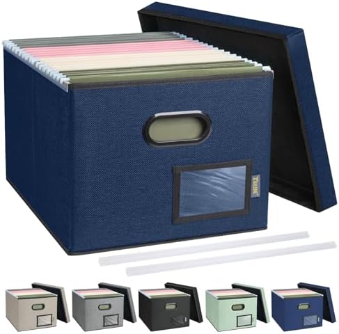 BALEINE File Organizer Box with Lid — Blue
