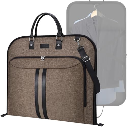 BALEINE Garment Bags for Travel, Water Resistant Carry on Suit Bag — Brown