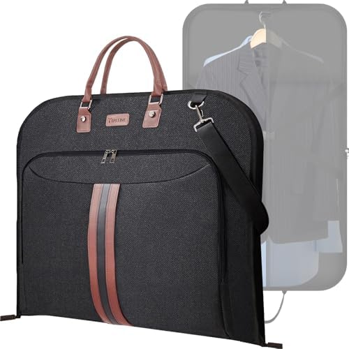BALEINE Garment Bags for Travel, Water Resistant Carry on Suit Bag, Durable 600D Oxford Fabric — Black