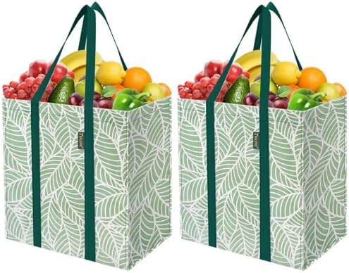 BALEINE Grocery Bags Reusable Shopping Bags with Reinforced Bottom — Antique Folidage