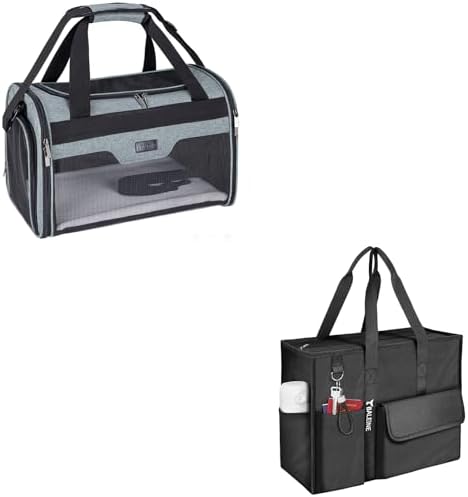 BALEINE Large Utility Tote Bag with Reinforced Bottom + Cat Carrier