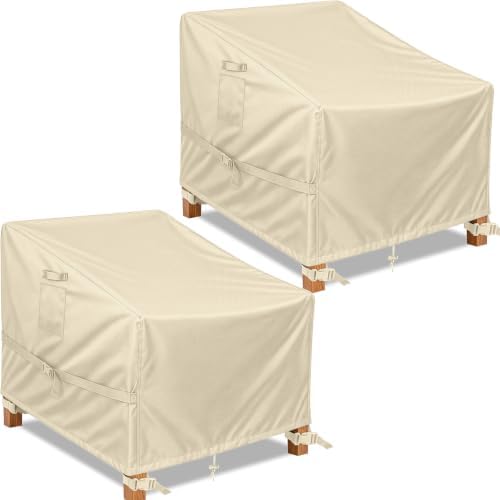 BALEINE Patio Furniture Covers Waterproof, Heavy Duty Outdoor Chair Cover — Beige Chair