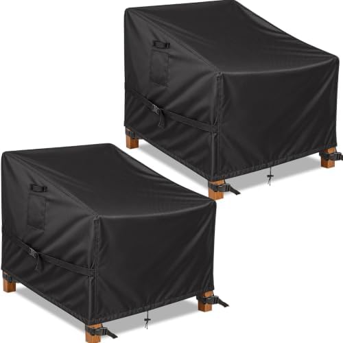 BALEINE Patio Furniture Covers Waterproof, Heavy Duty Outdoor Chair Cover — Black Chair