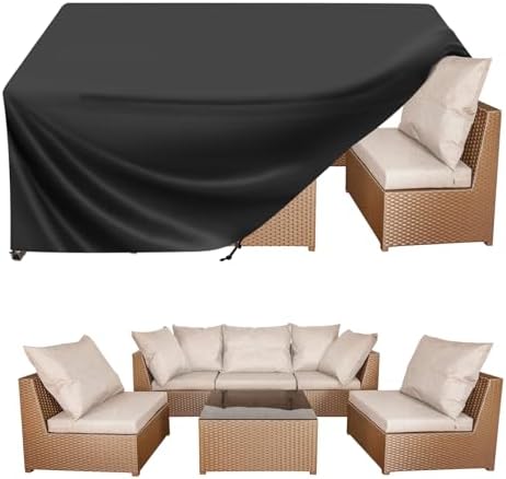 BALEINE Patio Furniture Covers Waterproof, Heavy Duty Outdoor Table Cover — Black