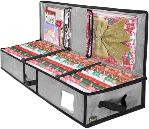 BALEINE Soft Christmas Wrapping Paper Storage Bag — Gray