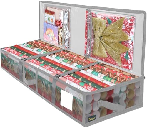 BALEINE Soft Christmas Wrapping Paper Storage Bag — Transparent